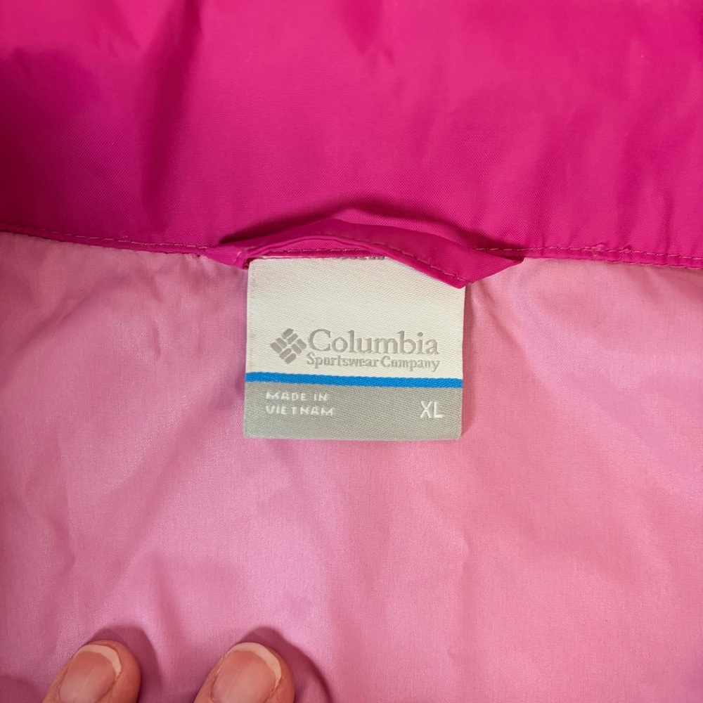 Columbia Pink Lightweight Jacket Stowaway Hood Zip Front Women’s XL - Picture 3 of 8